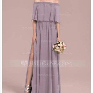 Strapless Lavender Dress with Leg Slit